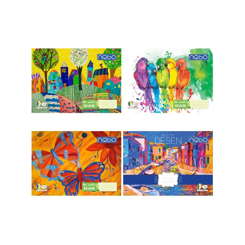 Bloc de desen, A4, 120 g/mp, 16 file, coperta cu design policrom - imagine 10